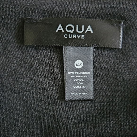 Aqua Curve Dress 2X Floral Smoked Waist LS Midi Ruffle Hem Lined V Neck USA Made - Picture 9 of 16